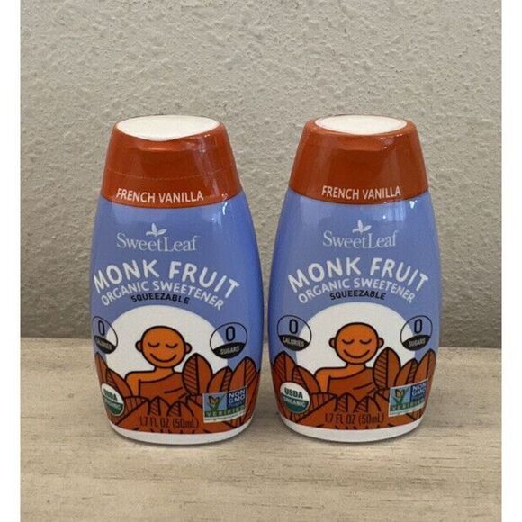 Organic Monk Fruit Sweetener Squeezable French Vanilla Two Pack Combo 2/2024Exp - Picture 1 of 3